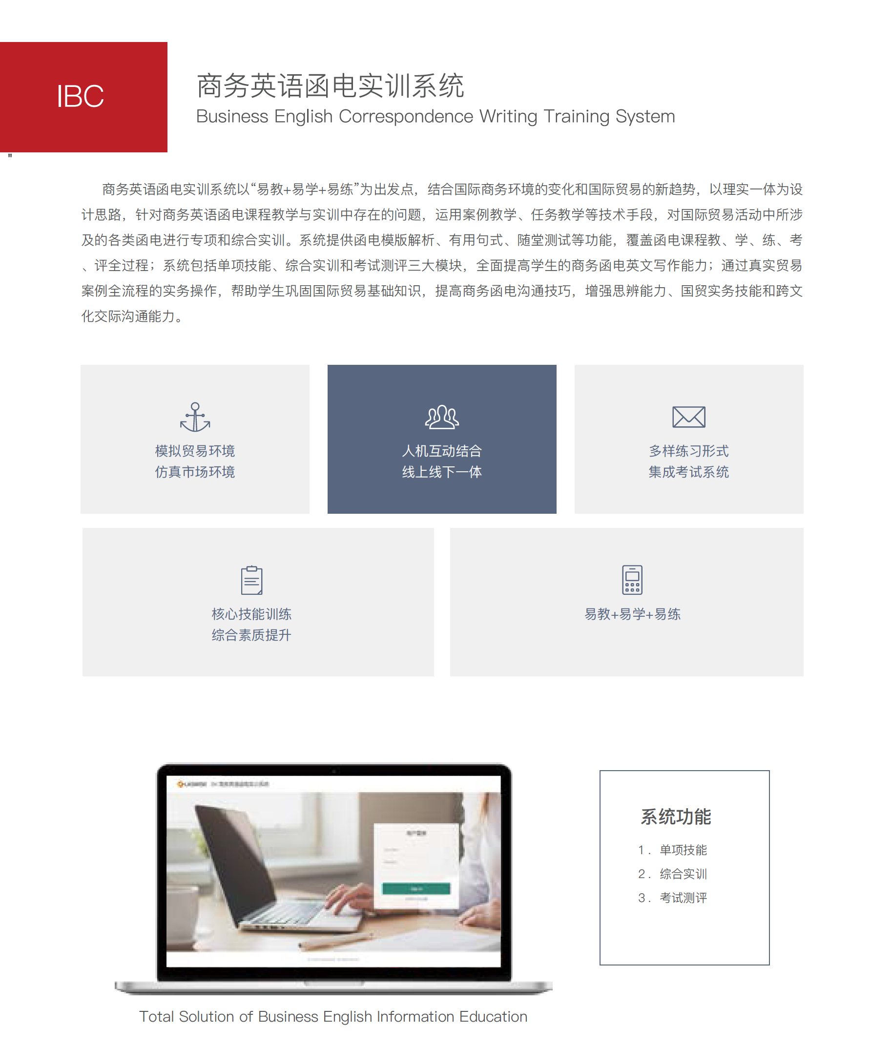 IBC商務英語函電/外貿函電教學實訓軟件系統