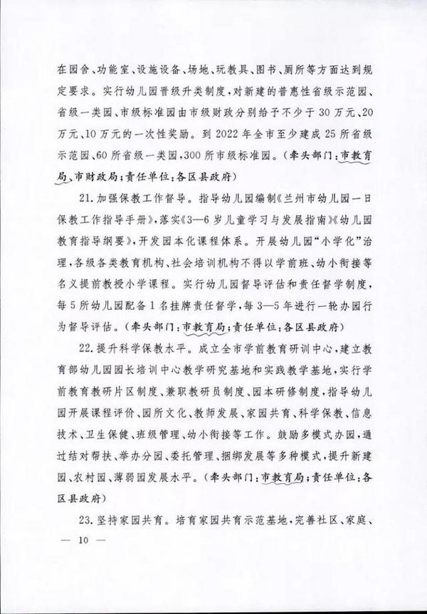 蘭州市將提高普惠性民辦幼兒園補助標準
