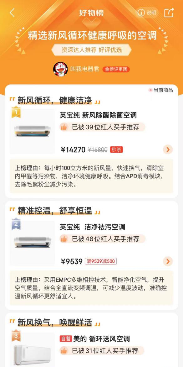 618年中大促 EBC英寶純新風空調品牌排行榜前六！