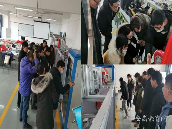 安徽能源技術學校組織消防滅火實訓室、安全疏散救援實訓室驗收及培訓活動