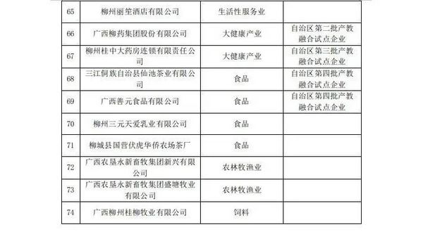 广西柳州市第一批产教融合型企业建设培育试点名单公示