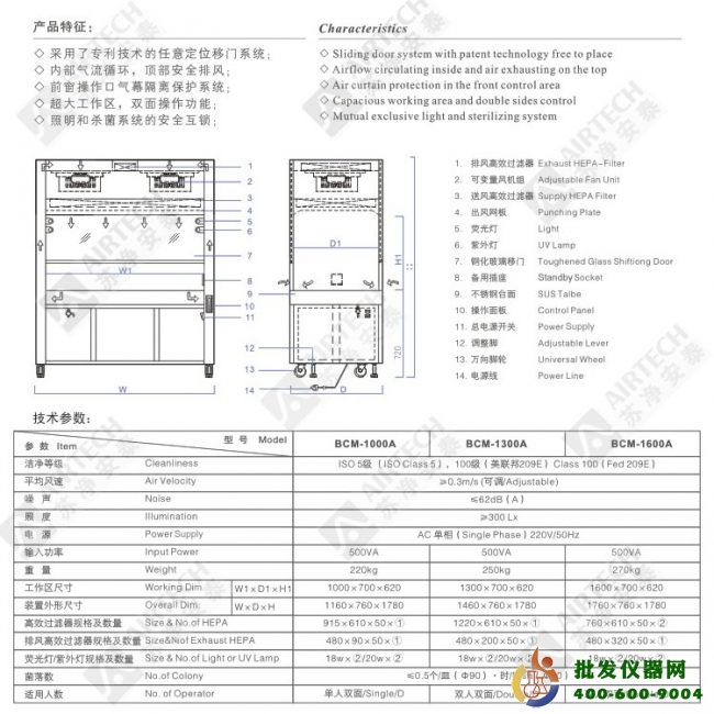 生物洁净工作台(垂直送风)