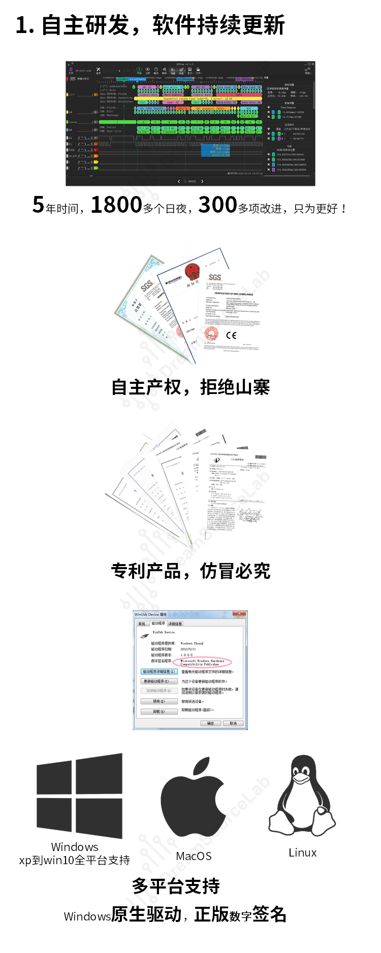 美國kickstarter眾籌 DSLogic邏輯分析儀 5倍saleae帶寬 100M采樣 16通道 調試助手（DSLogic U2Basic個人版）