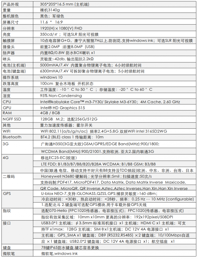 集特二合一坚固三防笔记本 GPC-H11 加固笔记本电脑
